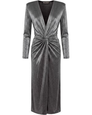 SIMONA CORSELLINI Maxi Dress Polyamide, Metal Fiber - Gray