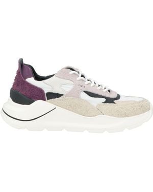 Date Sneakers Leather, Textile Fibers - White