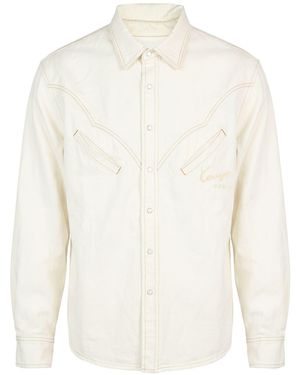KENZO Ivory Denim Shirt Cotton - White