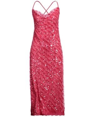 ERMANNO FIRENZE Fuchsia Maxi Dress Polyester, Cotton, Polyamide - Red