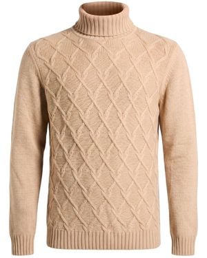 Andrea Fenzi Turtleneck Wool, Viscose, Polyamide, Cashmere - Natural