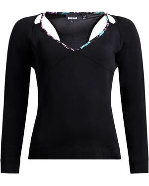 Just Cavalli Top Viscose, Elastane - Black