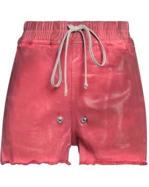 Rick Owens Denim Shorts Cotton - Red