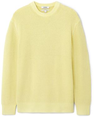 COS Stonewashed-strickpullover - Gelb