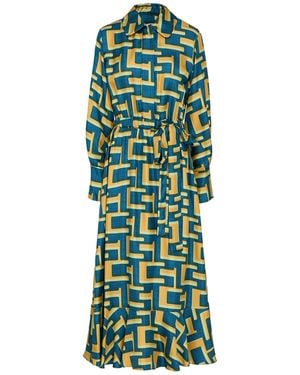 ODEEH Maxi Dress Silk - Green