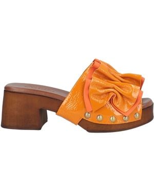 FILOTEO CALZOLERIA Sandals Leather - Orange