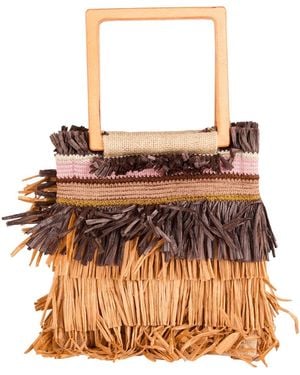 La Milanesa Handbag Textile Fibers - Brown