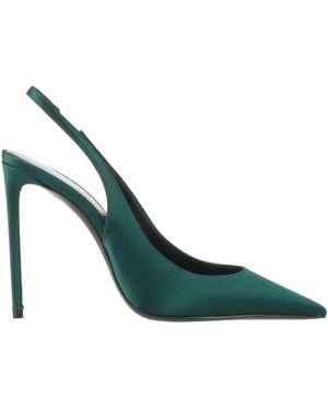 Saint Laurent Dark Court Shoes Textile Fibres, Leather - Green