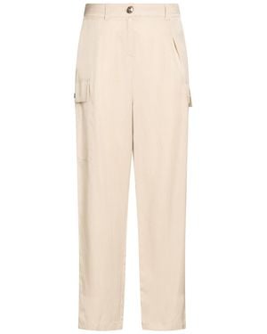 Marella Trousers Viscose, Linen - Natural