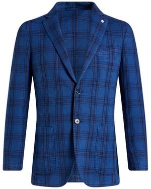 L.B.M. 1911 Blazer Cotton, Linen, Polyamide - Blue