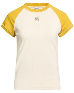 Loewe Ivory T-Shirt Cotton, Viscose, Elastane - Yellow