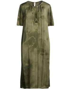 Raquel Allegra Military Midi Dress Rayon - Green