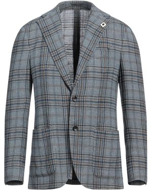 Lardini Blazer Linen, Silk, Wool - Gray