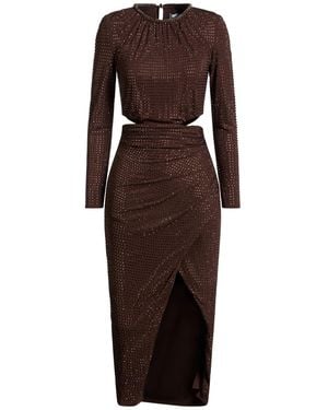 Self-Portrait Midi Dresses - Brown