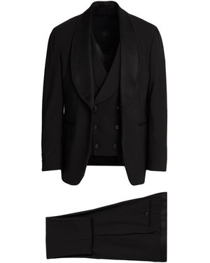Gabriele Pasini Suit Viscose, Cupro, Cotton, Silk, Wool - Black