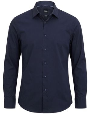BOSS Shirt Cotton, Elastane - Blue