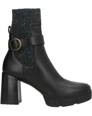 Unisa Ankle Boots Leather, Textile Fibers - Black