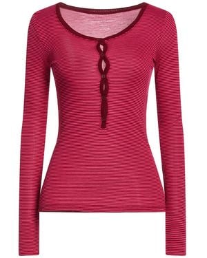 Majestic Filatures Burgundy T-Shirt Viscose - Red