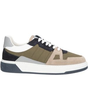 Baldinini Military Trainers Leather, Textile Fibres - White
