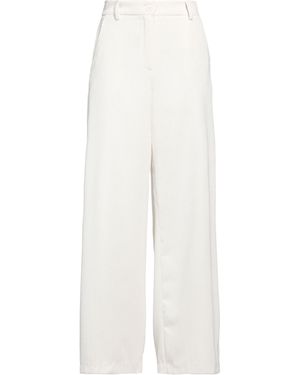 CROCHÈ Cream Pants Polyester, Polyamide, Elastane - White