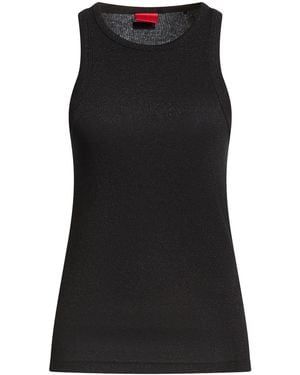 HUGO Tank Top Viscose, Metallic Fiber, Elastane - Black