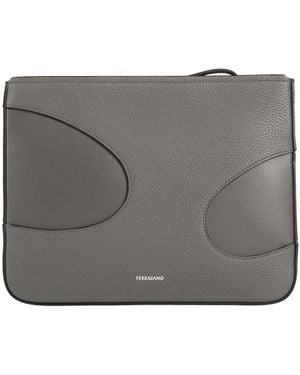 Ferragamo Military Handbag Leather - Gray