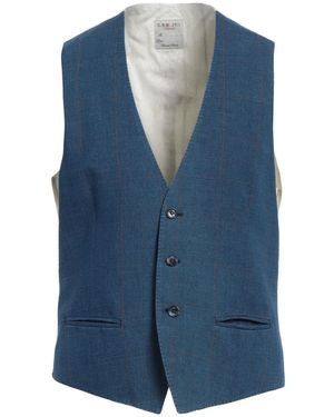L.B.M. 1911 Tailored Vest Cotton, Linen - Blue