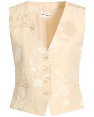P.A.R.O.S.H. P.A.R.O..H. Ivory Tailored Vest Viscose, Linen - Natural