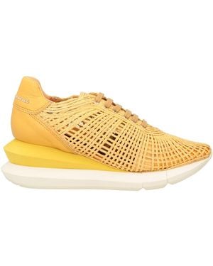 Manuel Barceló Marigold Sneakers Natural Raffia, Leather - Yellow