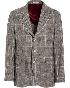 Brunello Cucinelli Dark Blazer Alpaca Wool, Wool, Polyamide - Brown