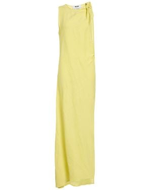 MSGM Maxi Dress Linen, Viscose - Yellow