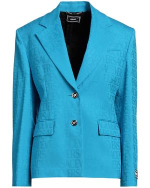 Versace Azure Blazer Virgin Wool - Blue