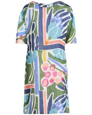 120% Lino Mini Dress Linen - Blue