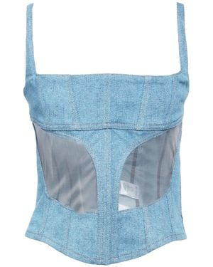 Mugler Top Cotton, Elastane - Blue