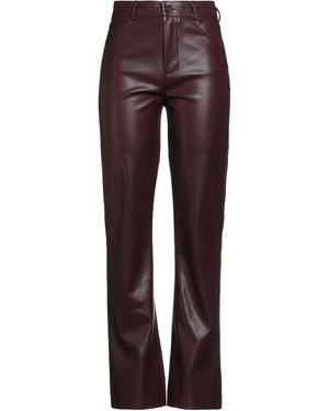 SOLOTRE Burgundy Trousers Polyester, Polyurethane, Viscose - Purple