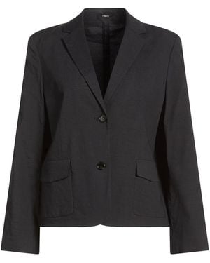 Theory Blazer Linen, Viscose, Elastane - Black