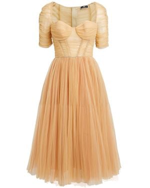 Elisabetta Franchi Midi Dress - Natural