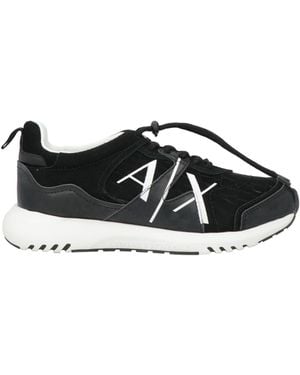 ARMANI EXCHANGE Trainers Polyester, Polyurethane Coated, Cow Leather - Black