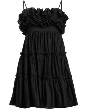 MEIMEIJ Ruffled Cotton Polyester Mini Dress - Black