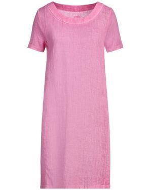 120% Lino Mini Dress Linen - Pink