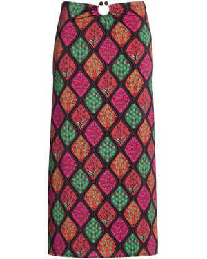 Siyu Brick Midi Skirt Polyamide, Elastane - White