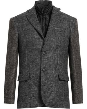 Aion Dark Blazer Wool, Linen - Black