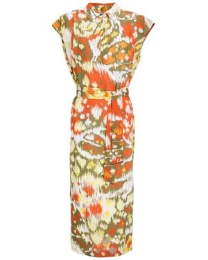 Caliban Midi Dress Viscose, Silk - Metallic