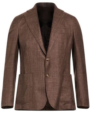 Barba Napoli Blazer Virgin Wool, Silk, Linen - Brown