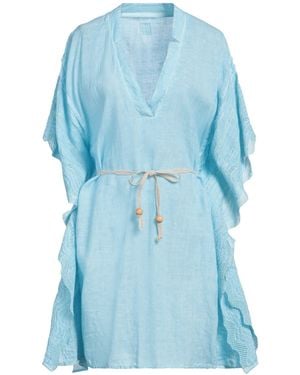 120% Lino Mini Dress - Blue