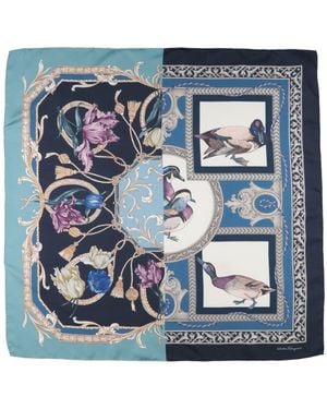 Ferragamo Slate Scarf Silk - Blue
