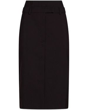 Sportmax Midi Skirt Virgin Wool - Black