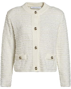 SIMONA CORSELLINI Cardigan Acrylic, Polyamide, Polyester, Viscose - White