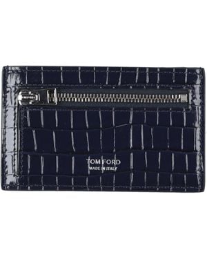 Tom Ford Dark Cardholder Calfskin - Blue