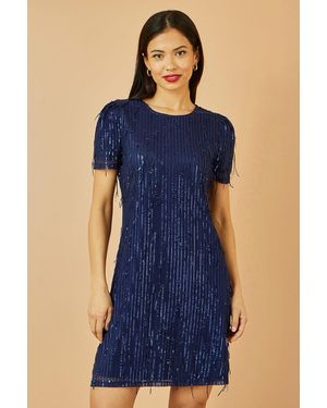 Yumi' Dripping Sequin Tunic Dress - Blue